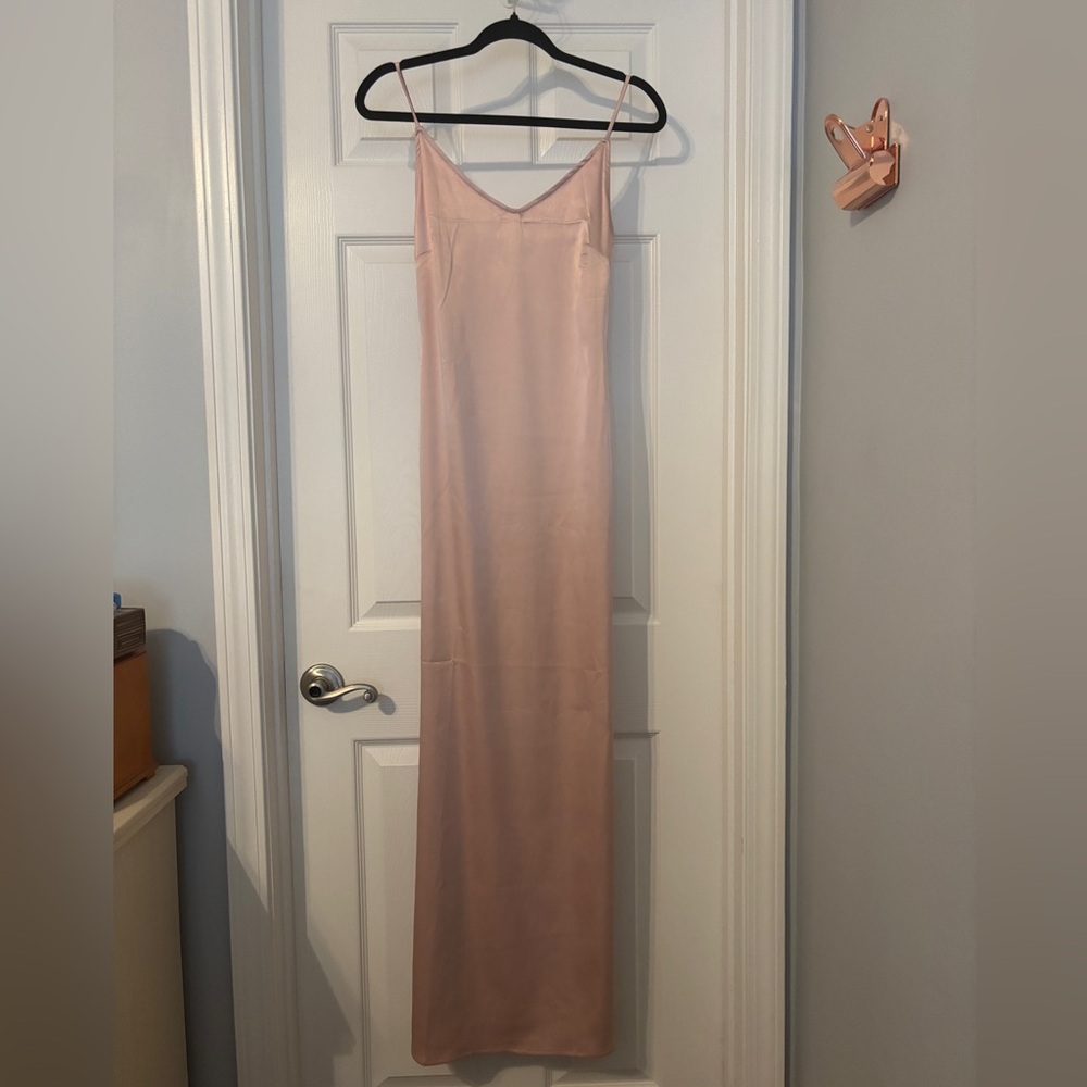 Fashionnova size M satin peach gown